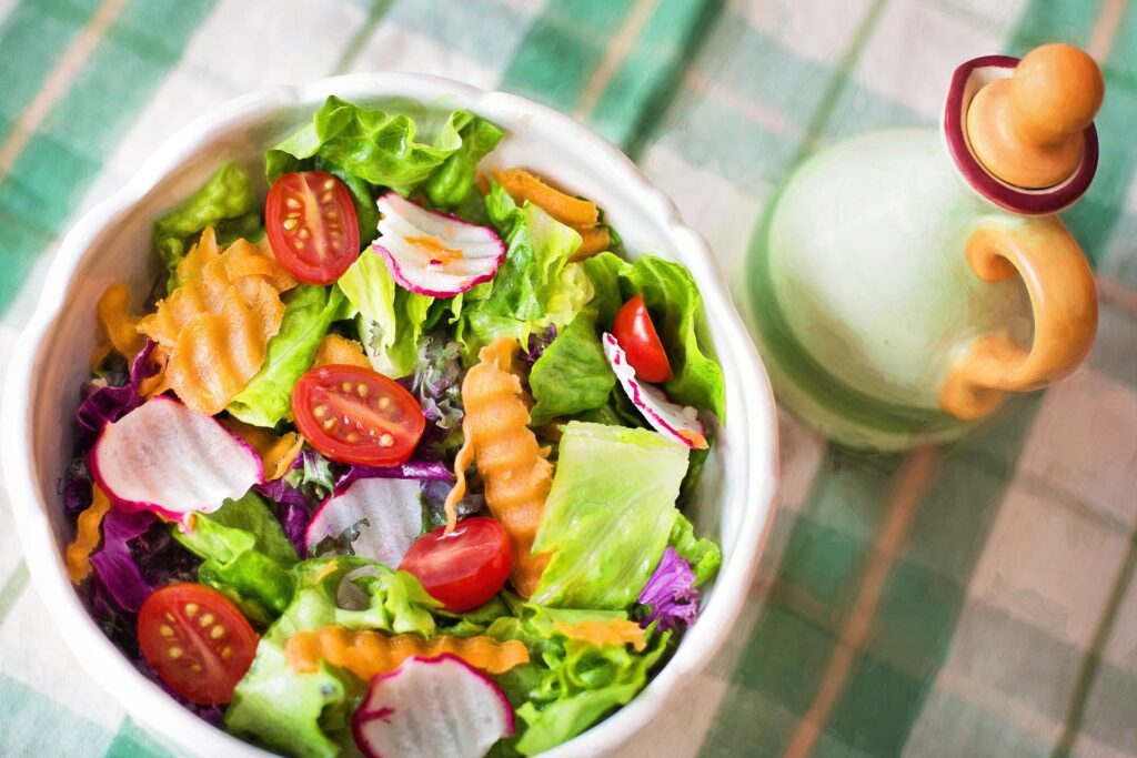 bowl of assorted fibrous foods