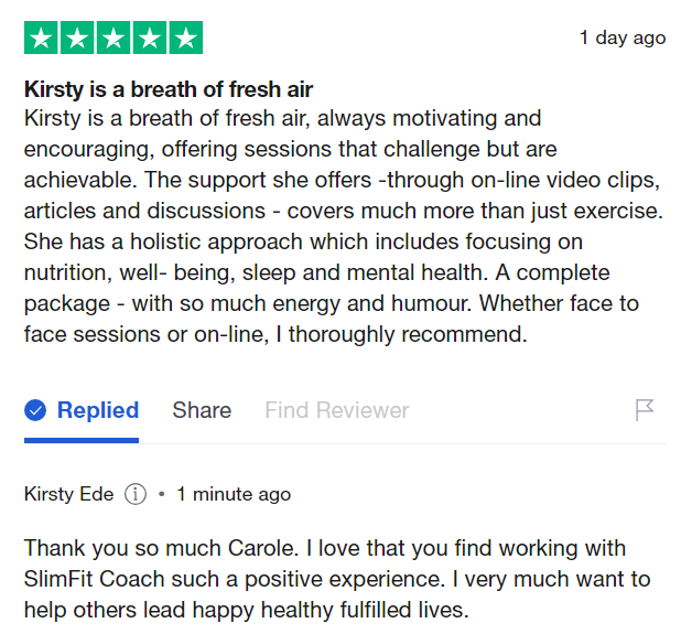 trustpilot review slimfit coach